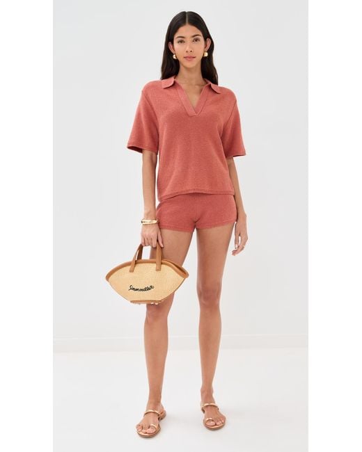 Le Bos Red Poolside Shorts