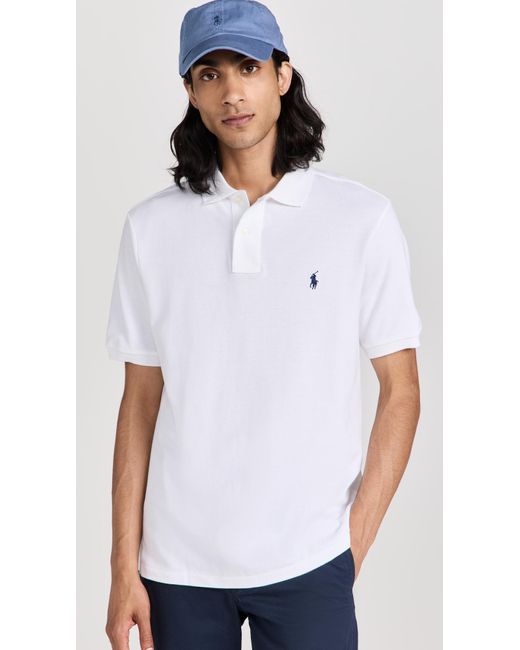 Polo Ralph Lauren White Classic Fit Iconic Mesh Polo for men