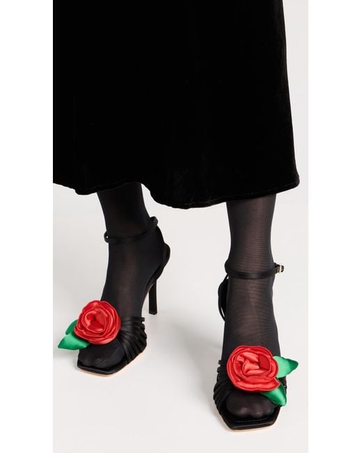 Loeffler Randall Black Rey Flower Sandals