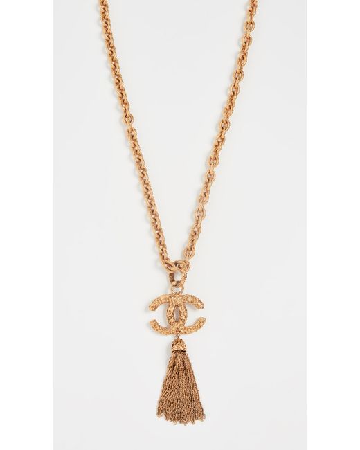 What Goes Around Comes Around Metallic Chanel Florentine Tassel Necklace