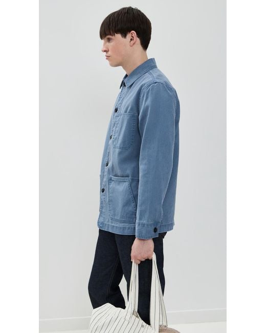 Taylor Stitch Blue Ojai Herringbone Work Jacket for men