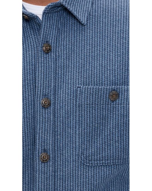Marine Layer Blue Pacifica Stretch Overshirt for men