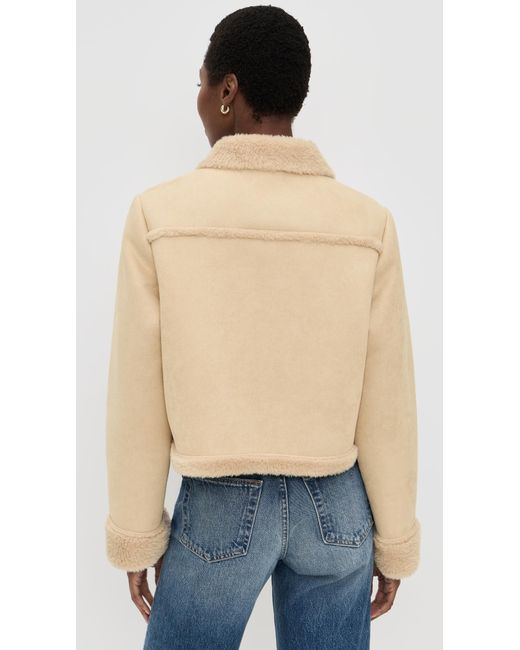 Le Jean Blue Astra Faux Suede Shearling Jacket