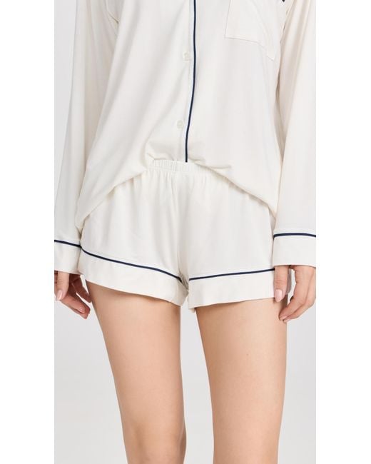 Eberjey White Gisele Long Sleeve Pajama Set