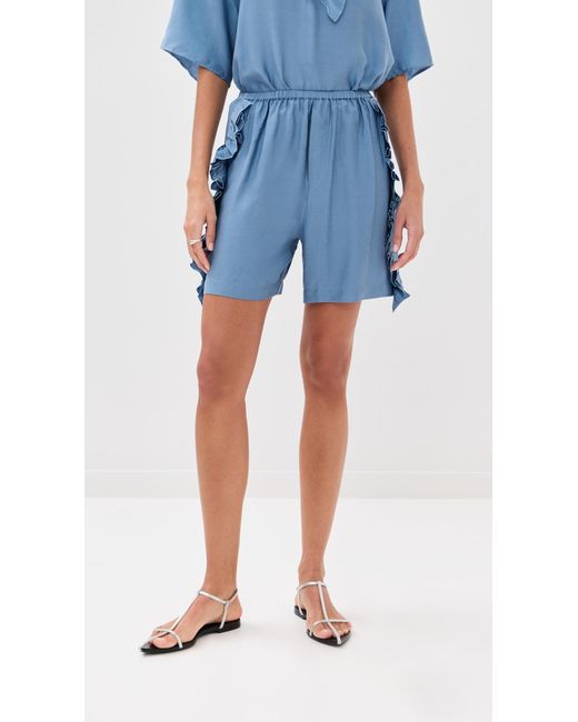 BITE STUDIOS Blue Cali Frill Shorts