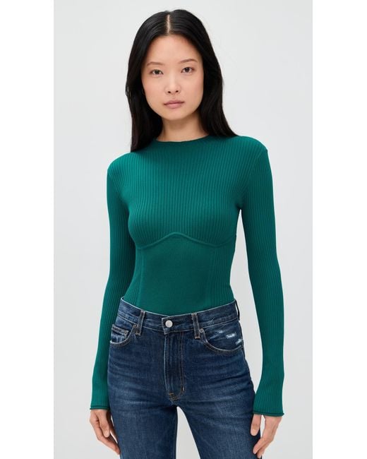 Le Bos Green Adele Knit Top
