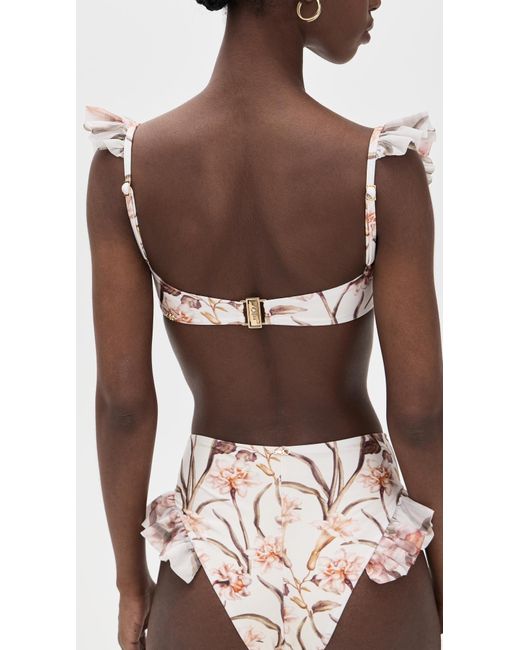 PATBO White Botanic Retro Flutter Bikini Top