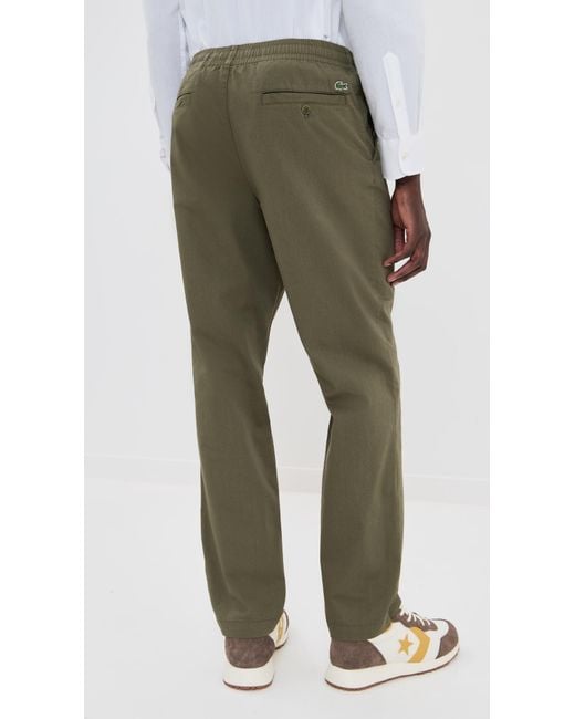 Lacoste Green Regular Fit Pull On Chinos for men