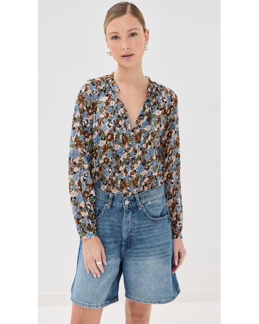 Veronica Beard Blue Linds Blouse