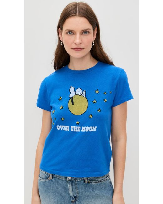 RE/DONE Classic Tee Snoopy Moon in Blue | Lyst Canada