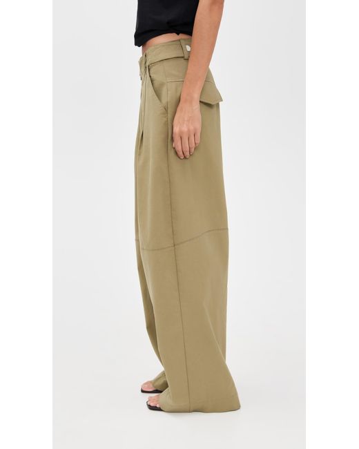 Pixie Market Green Baggy Button Pants