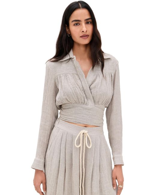 JBQ Alessa Top in Natural | Lyst