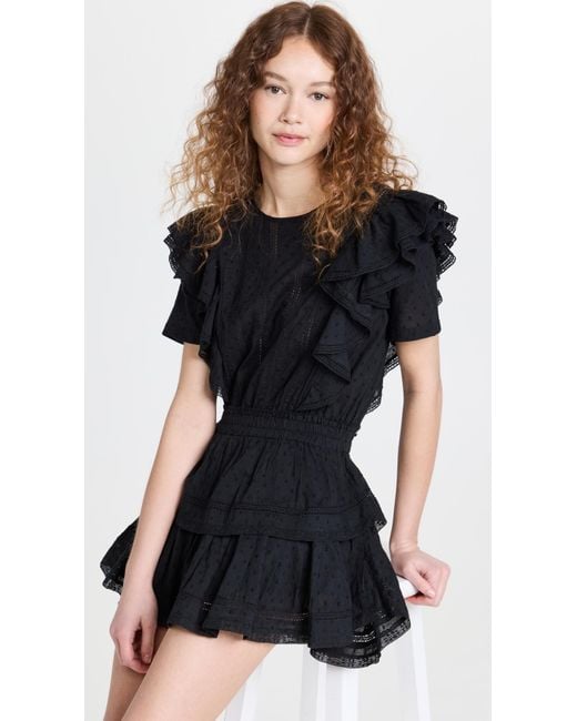 LoveShackFancy Black Natasha Dress