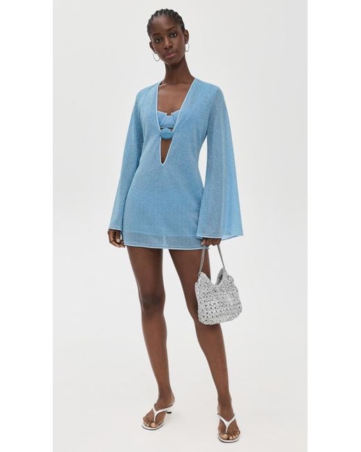 Oseree Blue Lumiere Shell Kaftan Dress