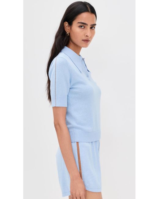 Le Bos Blue Short Sleeve Polo