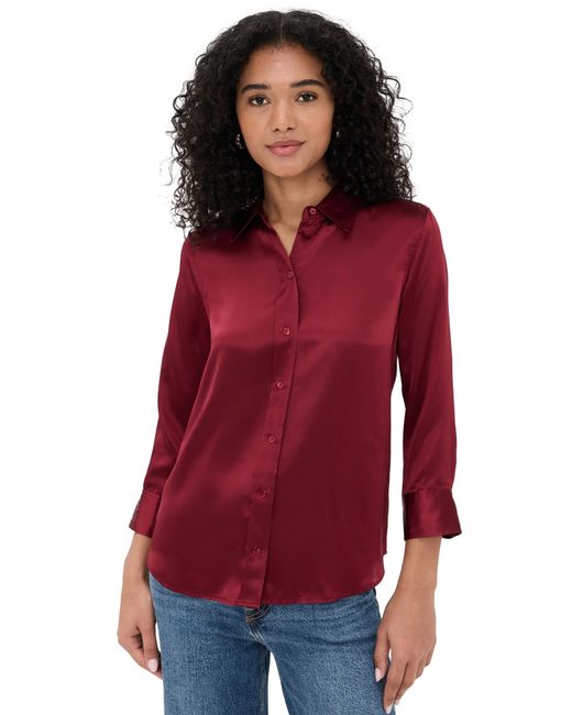 L'Agence Red Dani 3/4 Sleeve Blouse