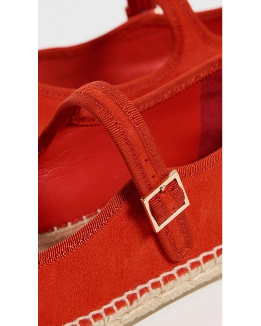 Tory Burch Red Mary Jane Espadrilles
