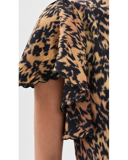 Ulla Johnson Multicolor Blithe Flutter Sleeve Midi Dress