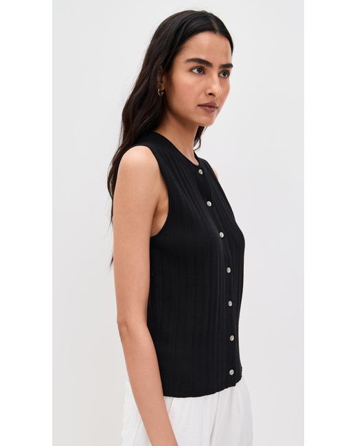 Vince Black Button Up Sweater Shell