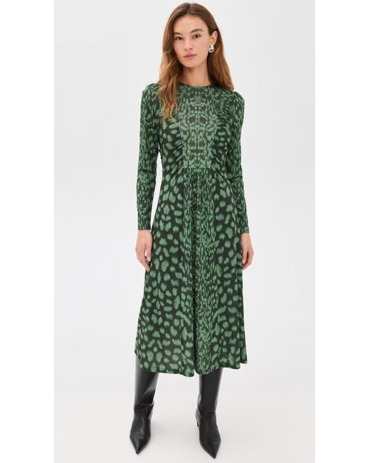 Sea Green Claude Long Sleeve Midi Dress