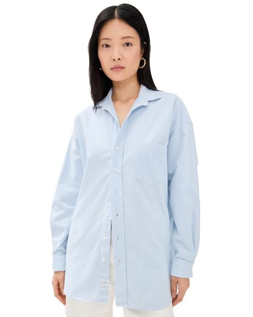Frank & Eileen Blue Oversized Button-Up Shirt