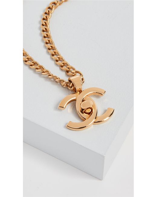 What Goes Around Comes Around Chanel Gold CC Necklace | Shopbop