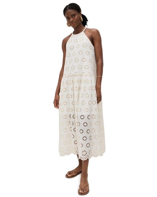 Madewell Embroidered Drop-Waist Maxi Dress in White | Lyst Madewell Embroidered Drop-Waist Maxi Dress in White | Lyst