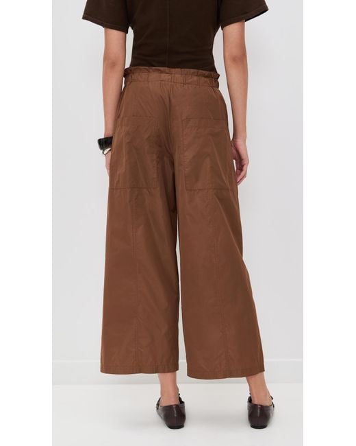 MEIMEIJ Brown Taffeta Pants With Elastic Waist