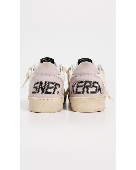 Golden Goose Deluxe Brand White Ball Star Nappa Upper Nabuk Toe Spur And Heel Glitter Star