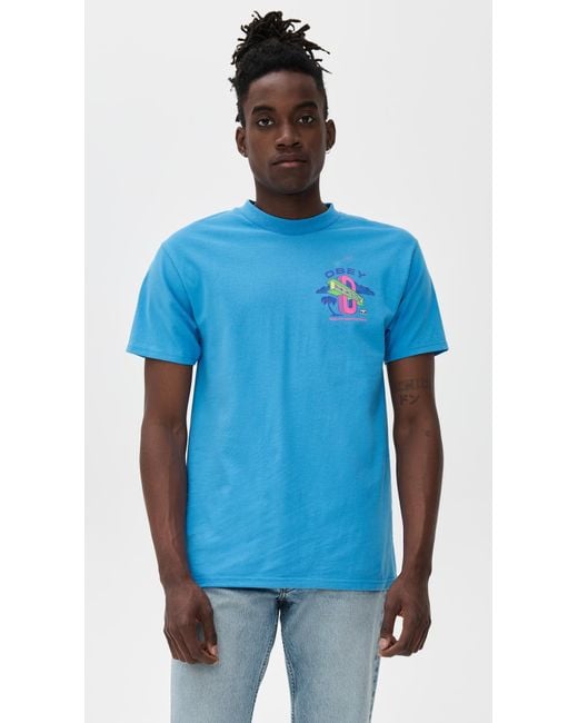 Obey Blue Dream Construction Tee for men