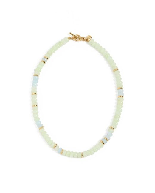 Mayamar White Beaded Stone Stacker Necklace