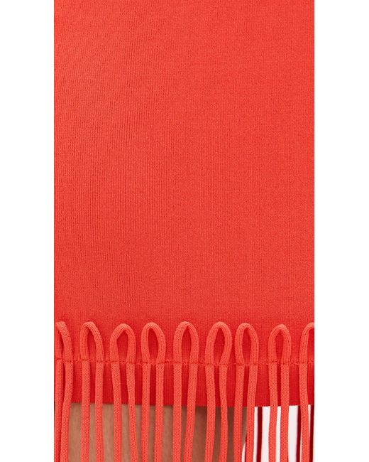 Simon Miller Wallis Knit Fringe Dress in Red | Lyst