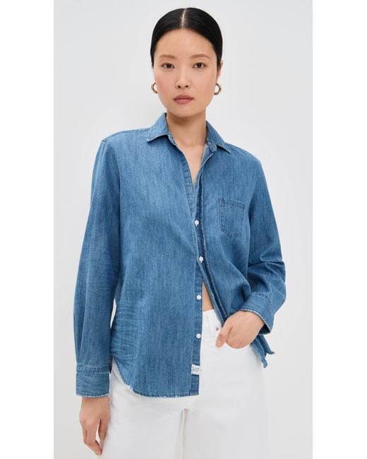 Frank & Eileen Blue Eileen Denim Relaxed Button Down Shirt