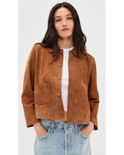 Ba&sh Orange Veste Milas Suede Jacket