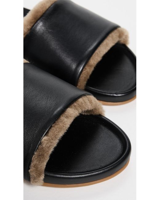 Beek Black Gallito Shearling Sandals