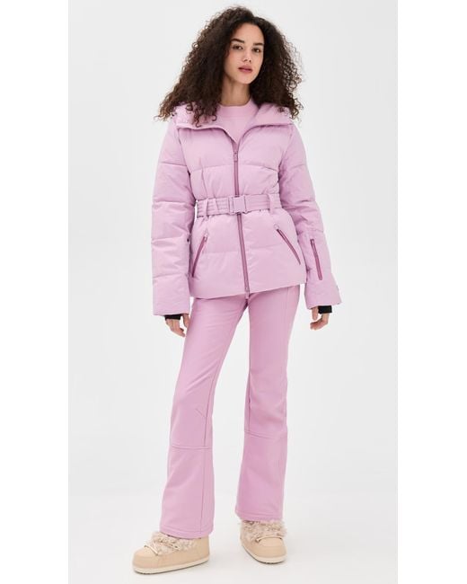 Halfdays Pink Hedy Belted Puffer Ski Jacket