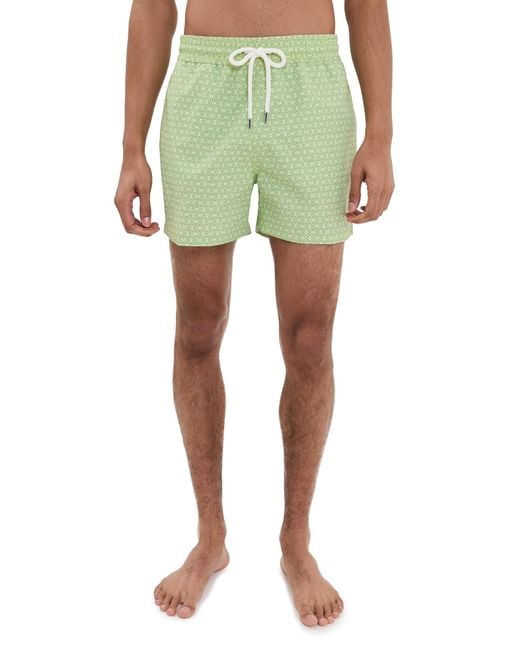 Frescobol Carioca Green Rio Swim Shorts Ipanema Micro Print 4 for men