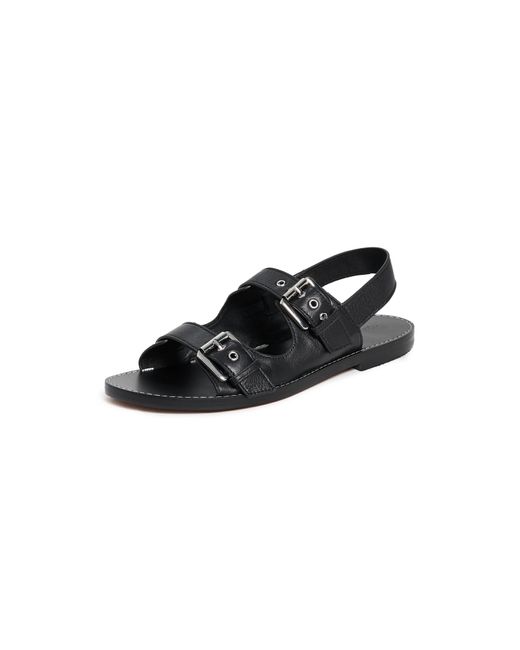 Madewell Black Indie Double Buckle Sandals