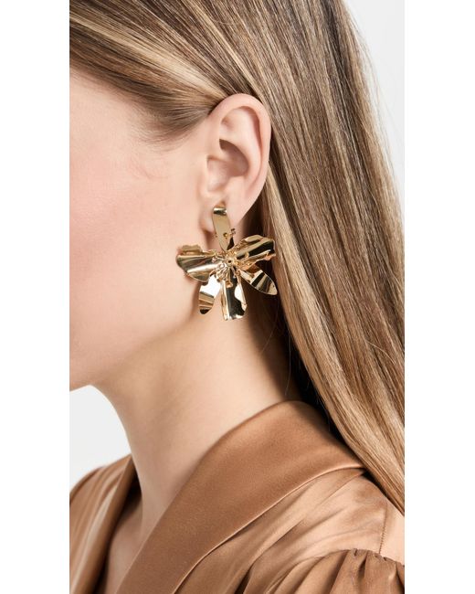 Carolina Herrera White Small Orchid Earrings