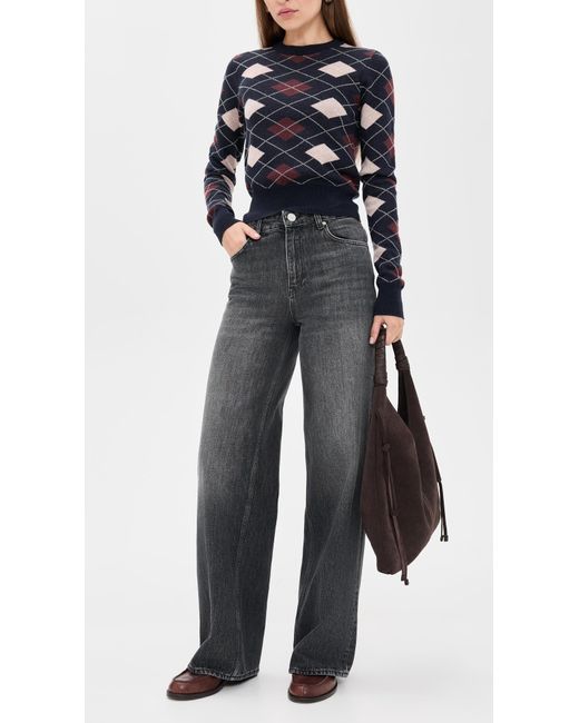 ALIGNE Black Loose Wide Jeans
