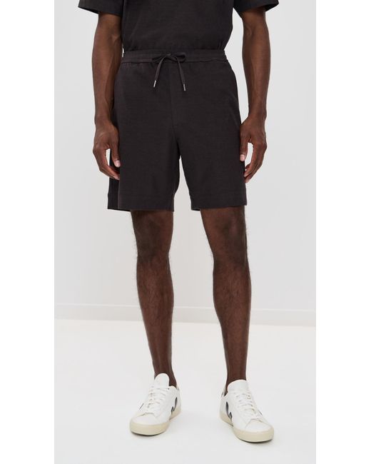 Theory Black Soft Terry Drawstring Shorts 7.75 for men