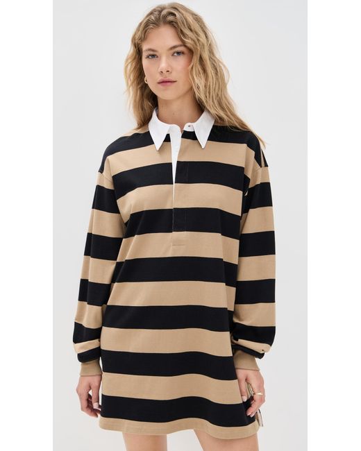 GOOD AMERICAN Black Jersey Polo Mini Dress