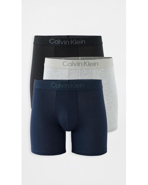 Calvin Klein Blue Ultra Soft Modal Boxer Briefs 3 Pack for men