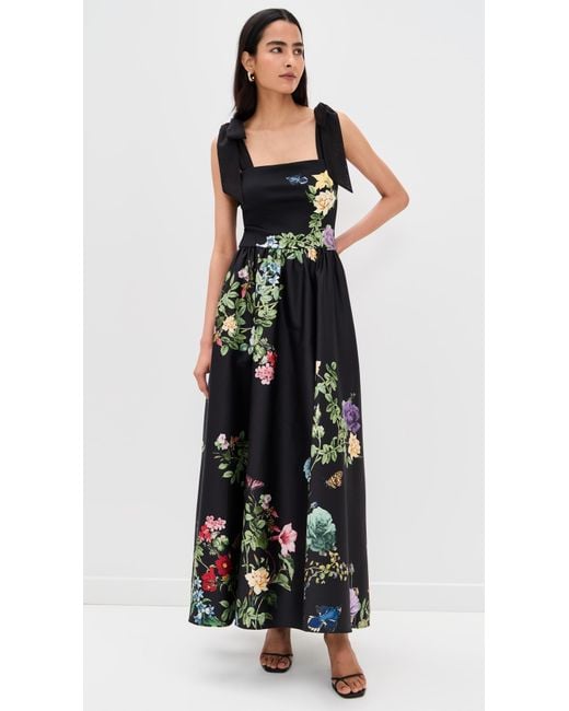 Alice + Olivia Black Oriana Drop Waist Dress