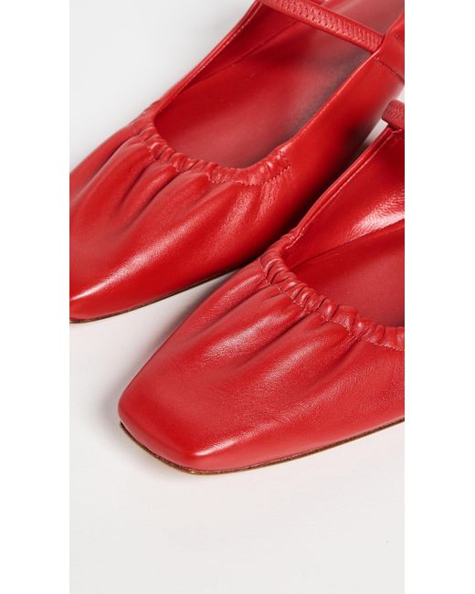Vince S Venice Slingback Mary Jane Square Toe Flat Crimson Red Leather 11 M