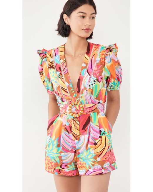 FARM Rio Cotton Fruit Salad Romper | Lyst