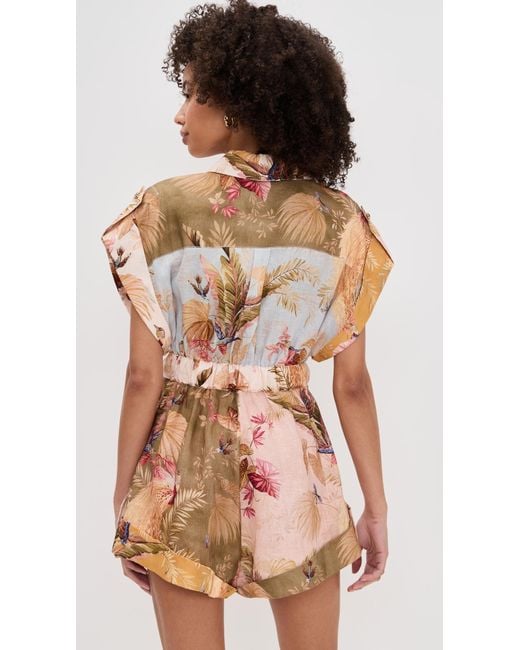 Zimmermann Ascension Cuffed Playsuit | Lyst