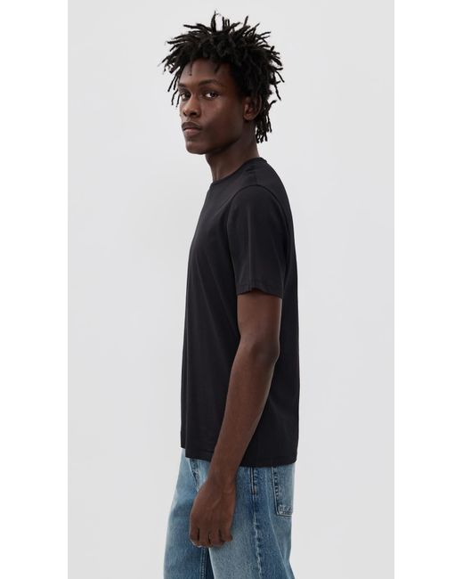 Theory Black Precise Cotton Tee for men