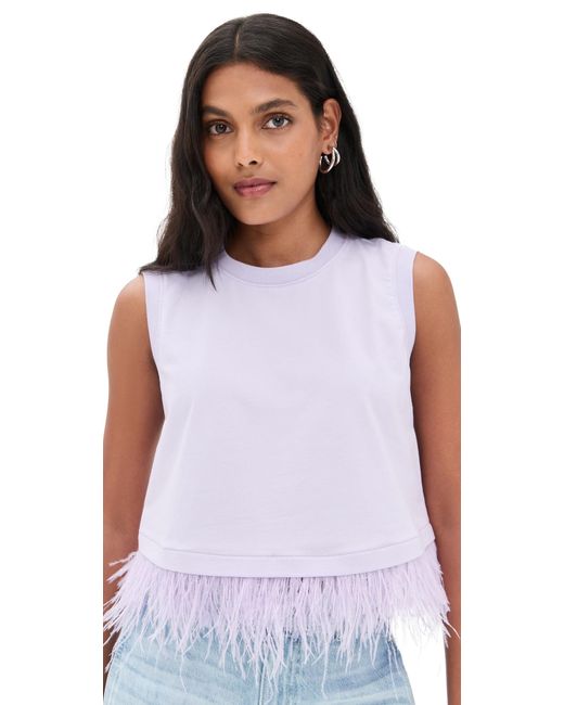 Cinq À Sept White Cropped Feather Tee