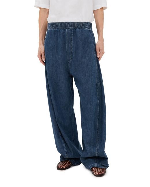 Tibi Blue Summer Denim Classic Wash Winslow Pants Petite